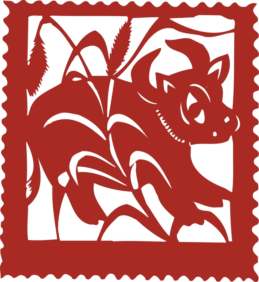 中国风中式传统喜庆民俗人物动物窗花剪纸插画边框AI矢量PNG素材【1548】